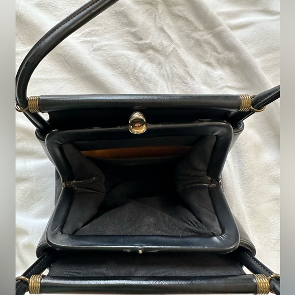 Vintage Saks Fifth Avenue Black Leather Purse - Picture 4 of 8